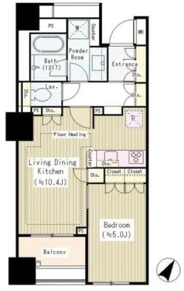 Park Homes Nihonbashi Hamacho 2-Chome Libio Garden - Floor Plan - ["Floor plan", "Geraniums"]