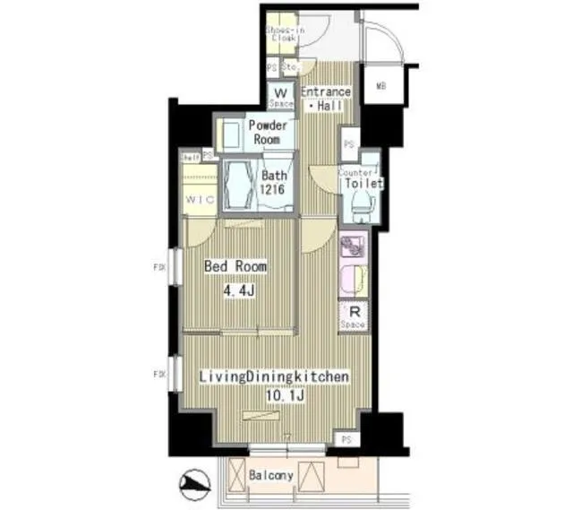 Masters Court Kitashinagawa - Floor Plan - ["Rectangle", "Font", "Parallel"]