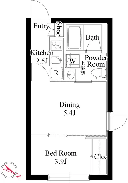 CLK Higashijujo - Floor Plan - ["White", "Plumbing fixture", "Floor plan"]