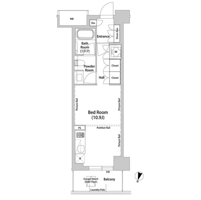 Iidabashi Garden Flats - Floor Plan - ["Rectangle", "Font", "Parallel"]