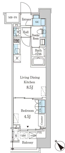 LEGASIS Nakameguro - Floor Plan - ["Rectangle", "Parallel", "Font"]