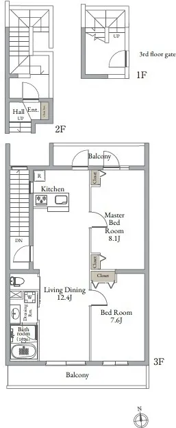 Belle Maison Nakamurabashi South - Floor Plan - ["White", "Diagram", "Technical drawing"]