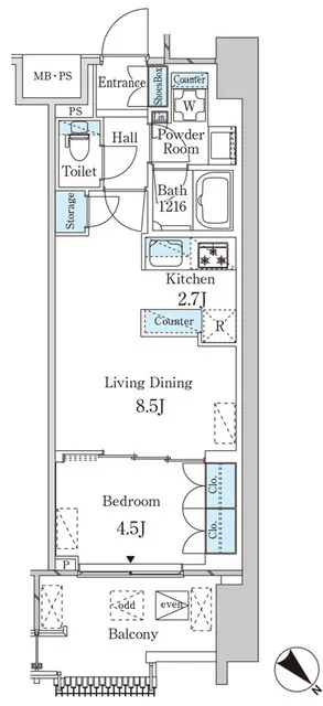 LEGASIS Nakameguro - Floor Plan - ["Rectangle", "Font", "Parallel"]