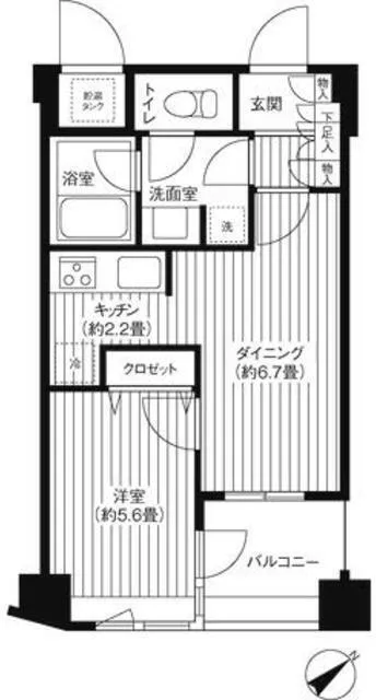 Cosmo Reit Shinjuku Yochocho - Floor Plan - ["Apartment", "Tile Flooring", "Wood flooring"]