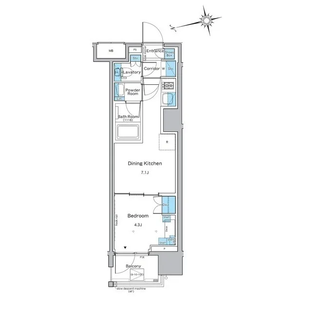Lefond Progres Shinagawa Togoshi - Floor Plan - ["Rectangle", "Slope", "Aircraft"]