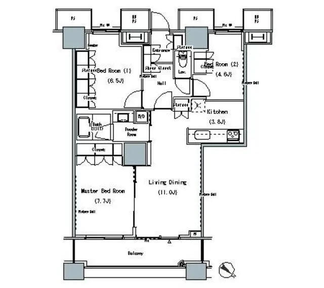 The Tokyo Towers Midtower - Floor Plan - ["Floor plan", "Text", "Plan"]