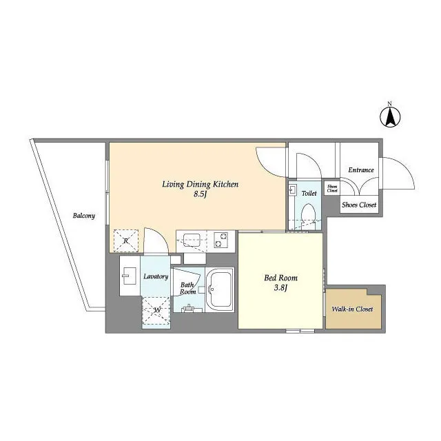 Orchid Residence Shibuya Tomigaya - Floor Plan - ["Rectangle", "Font", "Parallel"]