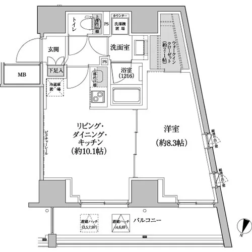 Park Habio Shibuya Honmachi Residence - Floor Plan - ["Product", "Rectangle", "Schematic"]