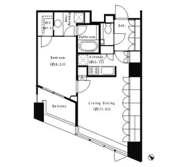 Park Cube Meguro Tower - Floor Plan - ["Schematic", "Rectangle", "Slope"]