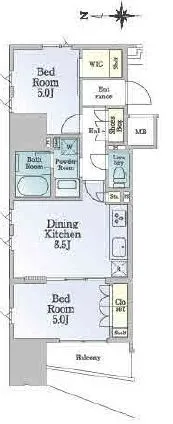 Le Fon Blanche Shinagawa Minamioi - Floor Plan - ["Rectangle", "Schematic", "Font"]