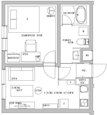 Hmlet Shinjuku Kawadacho - Floor Plan - ["White", "Plan", "Diagram"]