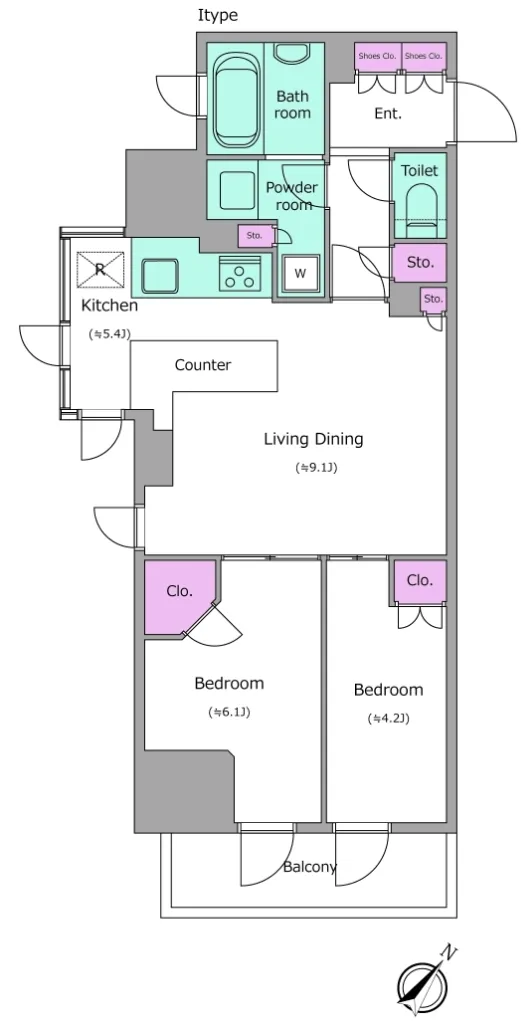Residia Nakameguro Ⅲ - Floor Plan - ["Rectangle", "Font", "Material property"]