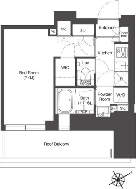Comforia Monzennakacho South - Floor Plan - ["Rectangle", "Schematic", "Parallel"]