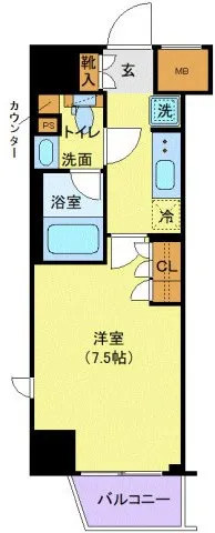 Genovia Shinjuku Waseda Green Veil - Floor Plan - ["Apartment", "Tile Flooring"]