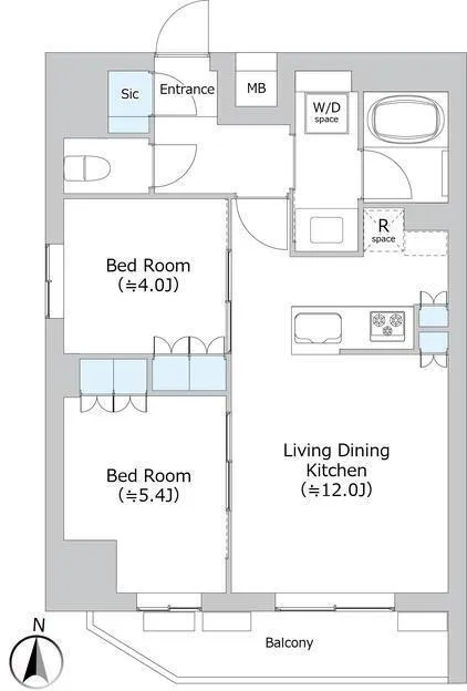 N's Park Residence Morishita - Floor Plan - ["White", "Diagram", "Floor plan"]
