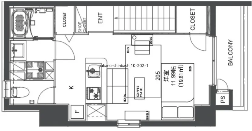 Hmlet Nakano Shinbashi - Floor Plan - ["Plan", "Floor plan", "Diagram"]