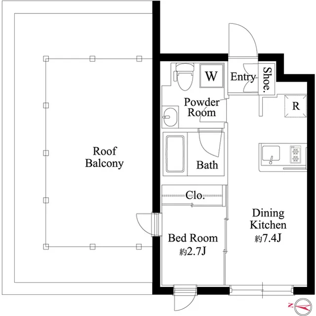 La Perla Ikejiri Ohashi II - Floor Plan - ["Rectangle", "Schematic", "Font"]