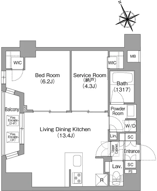 Comforia Nakakasai - Floor Plan - ["White", "Plan", "Diagram"]
