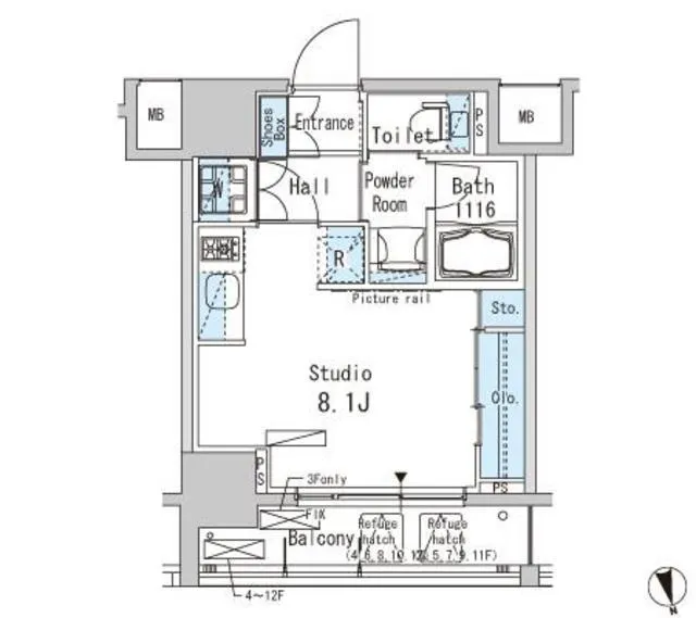 Park Axis Ueno - Floor Plan - ["Rectangle", "Schematic", "Font"]