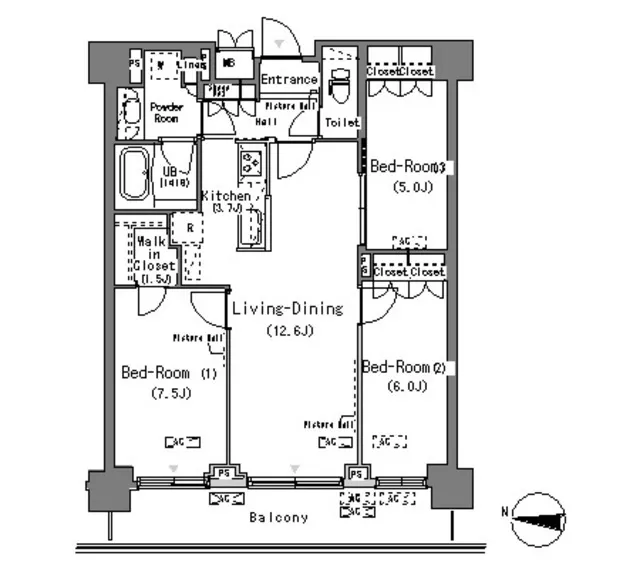 Park Axis Tatsumi Stage - Floor Plan - ["Floor plan", "Text", "Diagram"]