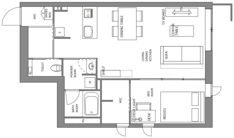 Hmlet Shinjuku Gyoenmae II - Floor Plan - ["White", "Plan", "Diagram"]