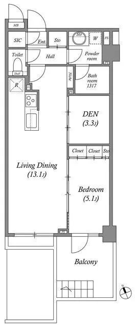 Residence Shibuya Tomigaya - Floor Plan - ["Diagram", "Technical drawing", "Floor plan"]