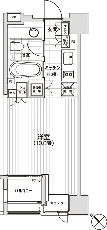 Castalia Ginza - Floor Plan - ["Wood flooring", "Tile Flooring"]