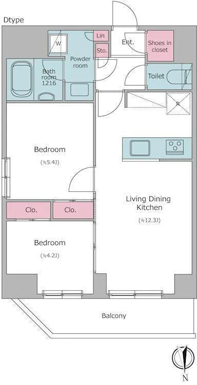One Roof Residence Ueno Okachimachi - Floor Plan - ["Rectangle", "Line", "Parallel"]