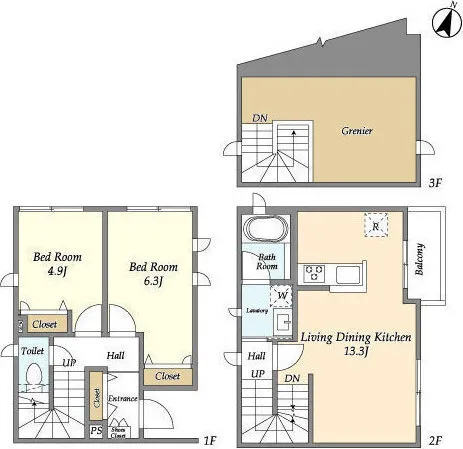 Bell Clair Nakamachi - Floor Plan - ["Rectangle", "Plan", "Engineering"]