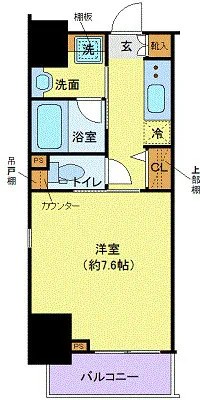 Cresia Monzen-Nakacho - Floor Plan - ["Apartment", "Tile Flooring", "Gate"]