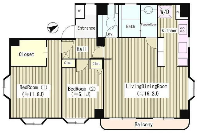 Orchid Yoyogi Uehara - Floor Plan - ["Rectangle", "Font", "Wood"]