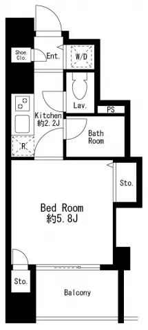 Prime Urban Nihonbashi Kayabacho - Floor Plan - ["Rectangle", "Font", "Line"]