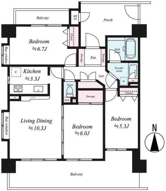 Lions Mansion Kyoto Miyabikan - Floor Plan - ["Plan", "Floor plan", "Diagram"]