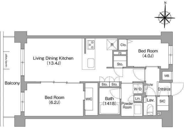 Comforia Liv Nagafukucho - Floor Plan - ["White", "Diagram", "Floor plan"]