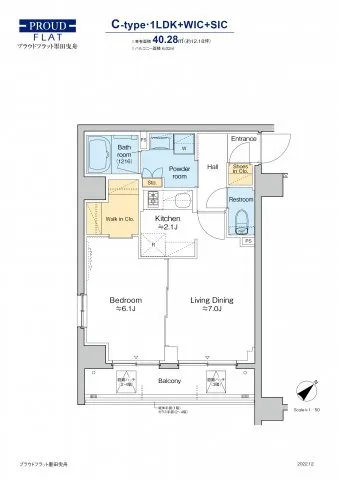 Proud Flat Sumida Hikifune - Floor Plan - ["Schematic", "Rectangle", "Font"]