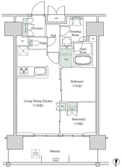 Brookside Residence Kiba - Floor Plan - ["Diagram", "Plan", "Floor plan"]