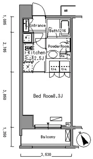 Park Axis Monzen-Nakacho - Floor Plan - []