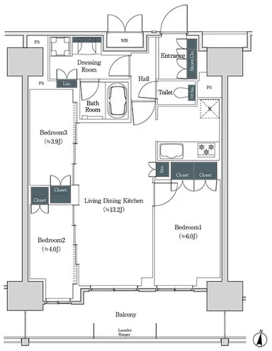 Brookside Residence Kiba - Floor Plan - ["Diagram", "Plan", "Floor plan"]