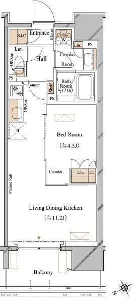 Blanciesta Asakusa Kuramae - Floor Plan - ["White", "Diagram", "Technical drawing"]