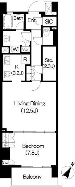 Brillia Ist Sangenjaya Blossom Terrace - Floor Plan - ["Rectangle", "Font", "Parallel"]