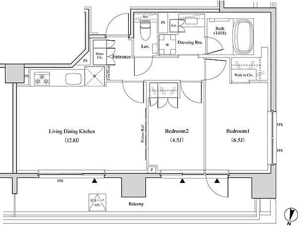 The Park Habio Yoyogi - Floor Plan - ["White", "Plan", "Diagram"]