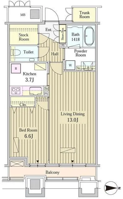 Momento Shiodome - Floor Plan - ["Rectangle", "Font", "Parallel"]