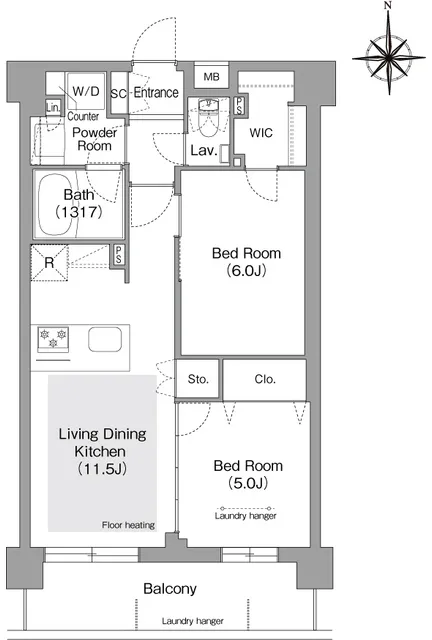 Comforia Liv Bunkyo Gokokuji - Floor Plan - ["White", "Diagram", "Floor plan"]