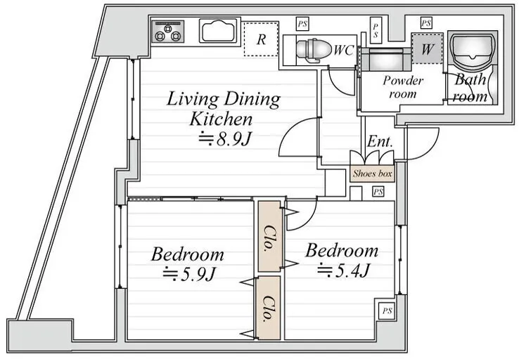 Abrest Nishinippori - Floor Plan - ["White", "Diagram", "Plan"]