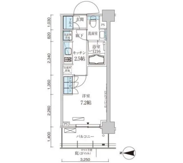 Park Axis Kikugawa Station Gate - Floor Plan - ["Schematic", "Map", "Rectangle"]