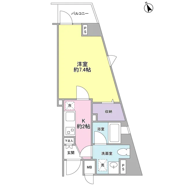 Stage First Nakano Sakagami - Floor Plan - ["Triangle", "Rectangle", "Slope"]