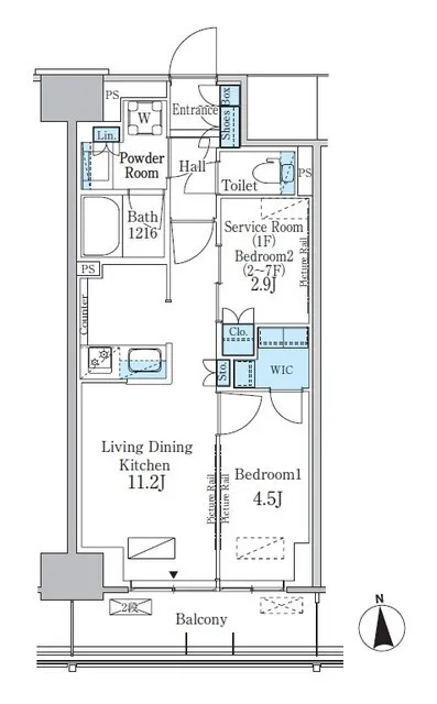Park Axis Shinjuku Hyakunincho - Floor Plan - ["Schematic", "Rectangle", "Font"]