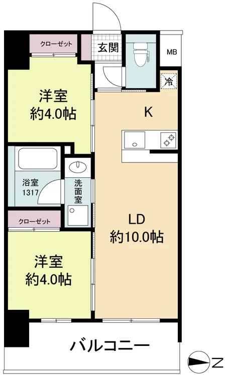 Serenite Fran Shin-Osaka - Floor Plan - ["Apartment", "Tile Flooring", "Geraniums"]