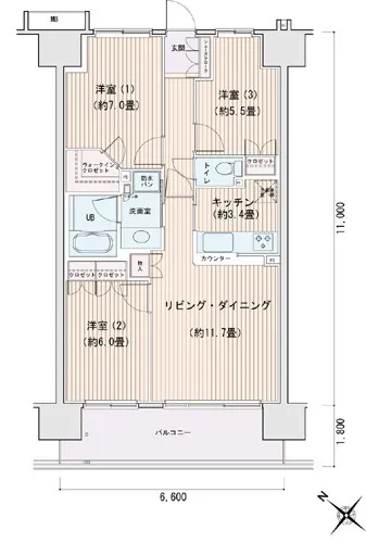 Esty Maison Toyosu Residence - Floor Plan - ["Wood flooring", "Floor plan", "Tile Flooring"]