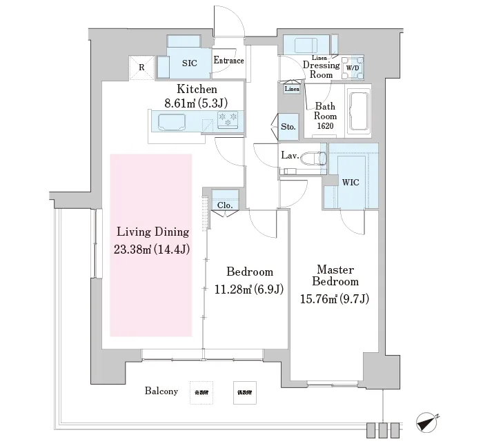 Mita Hijirizaka Garden Residence - Floor Plan - ["Rectangle", "Slope", "Font"]